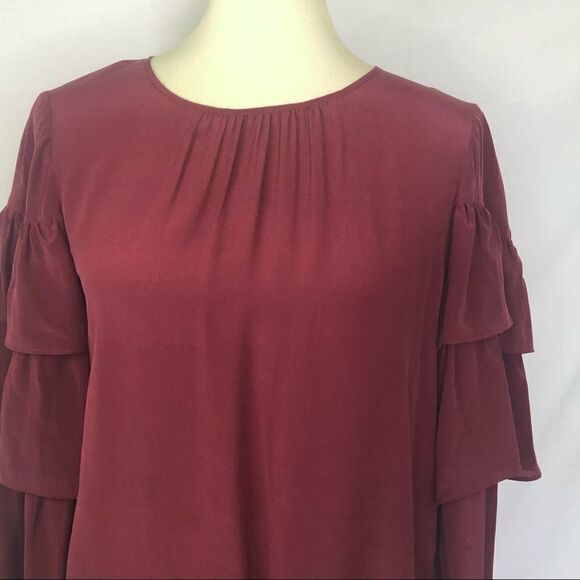 MADEWELL WATERLILY SILK RUFFLE BLOUSE NWT - Picture 3 of 10